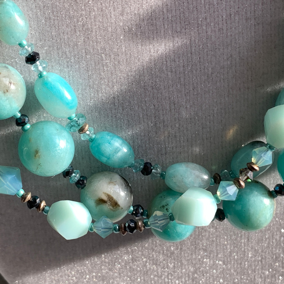 '50s look Amazonite & Swarovski Necklace + - Picture 6 of 6